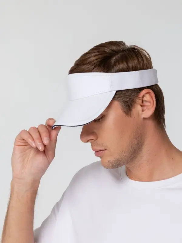 Козырек Active, белый с темно-синим кантом Козырек Active, белый с темно-синим кантом