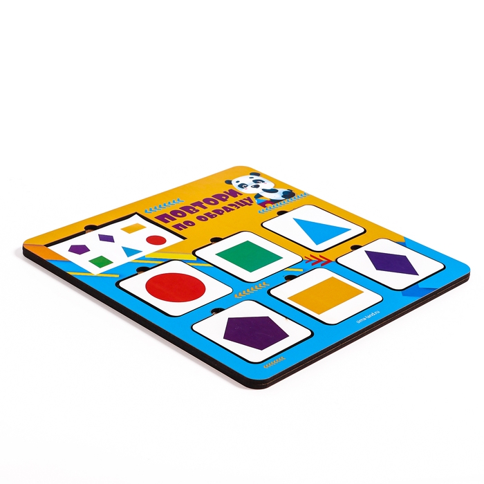 Головоломка деревянная. Повтори по образцу &laquo;Геометрические фигуры&raquo;, развивающие игры для детей