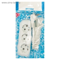 Удлинитель Smartbuy, 3 розетки, 3 м, 16 А, 3500 Вт, ПВС 3х1 мм2, с з/к, белый Удлинитель Smartbuy, 3 розетки, 3 м, 16 А, 3500 Вт, ПВС 3х1 мм2, с з/к, белый