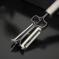 Овощечистка Доляна &laquo;Металлик&raquo;, двухсторонняя, 20,5 см, цвет серебристый