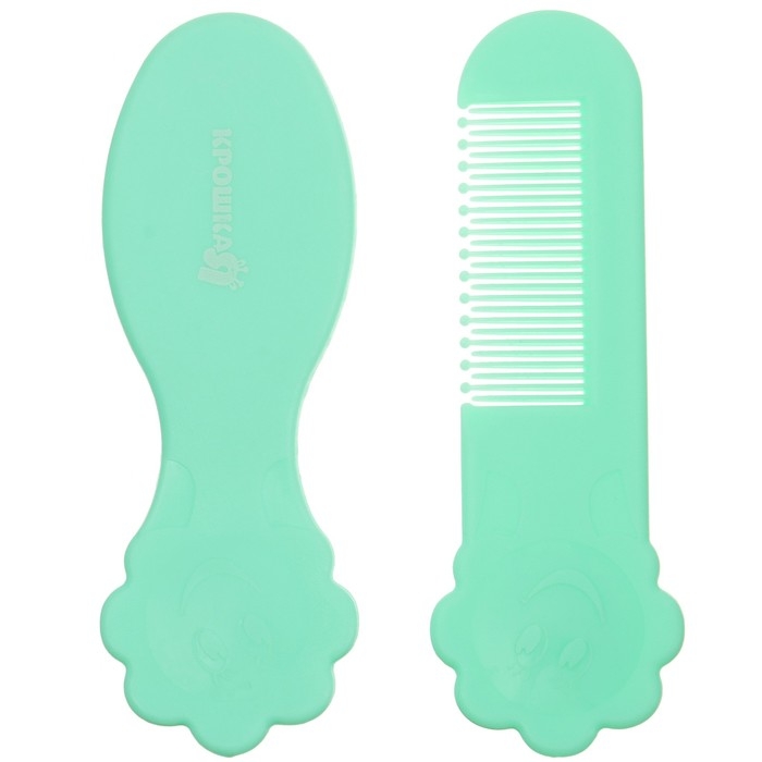 Набор для ухода за волосами: расческа и щетка &laquo;Цветочек&raquo;,  цвет бирюзовый