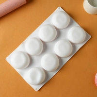 Форма для муссовых десертов и выпечки KONFINETTA «Пуэнти», силикон, 30×17,5×1,5 см, 8 ячеек (5,5×1,5 см), цвет белый Форма для муссовых десертов и выпечки KONFINETTA «Пуэнти», силикон, 30×17,5×1,5 см, 8 ячеек (5,5×1,5 см), цвет белый