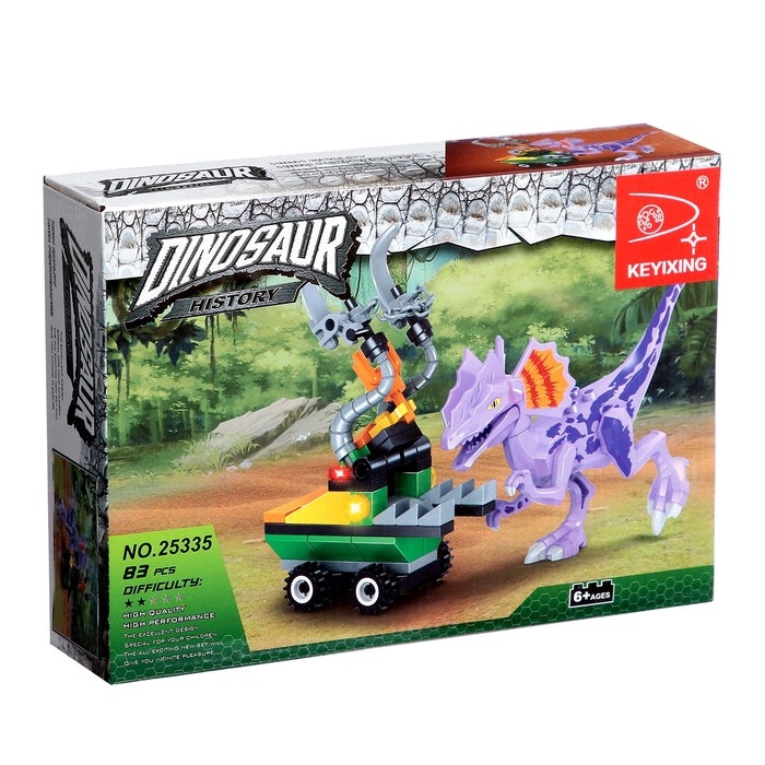Конструктор Диноленд &laquo;Сражение с велоцираптором&raquo;, 83 детали