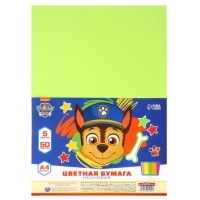 Бумага цветная тонированная, неоновая, А4, 50 листов, 5 цветов, немелованная, двусторонняя, в пакете, 80 г/м², Щенячий патруль Бумага цветная тонированная, неоновая, А4, 50 листов, 5 цветов, немелованная, двусторонняя, в пакете, 80 г/м², Щенячий патруль