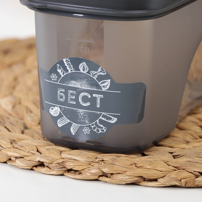 Ёмкость для сыпучих продуктов «Бест», 1 л, 9,5×19×9,5 см, прозрачный, крышка серая Ёмкость для сыпучих продуктов «Бест», 1 л, 9,5×19×9,5 см, прозрачный, крышка серая