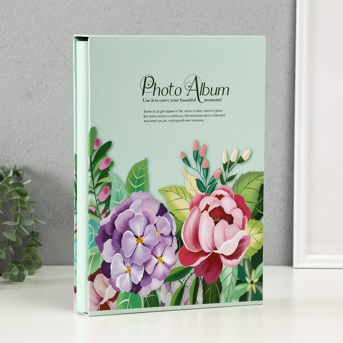 Фотоальбом на 300 фото 10х15 см "Объёмные цветы" МИКС 23,5х5,5х33,5 см