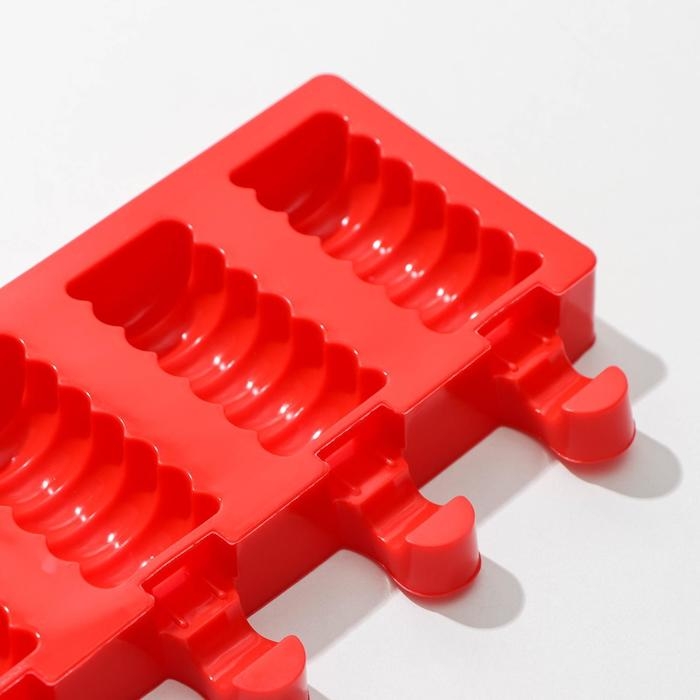 Форма для мороженого Доляна «Моника», силикон, 19,5×11 см, 4 ячейки (6,7×3,2 см), цвет МИКС Форма для мороженого Доляна «Моника», силикон, 19,5×11 см, 4 ячейки (6,7×3,2 см), цвет МИКС