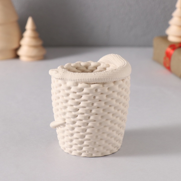 Предмет интерьера Предмет интерьера "Змея корзинка" 7*7*4 см белый