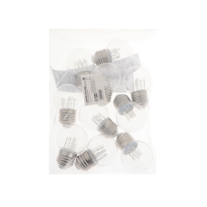 Лампа светодиодная, 6 LED, G45, Е27, 1 Вт, для белт-лайта, т-бел, наб. 10 шт Лампа светодиодная, 6 LED, G45, Е27, 1 Вт, для белт-лайта, т-бел, наб. 10 шт