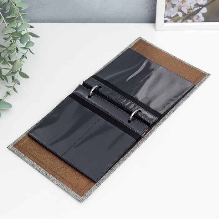 Фотоальбом для фото мини камер 100 фото 6,5х8,5 см "Серый" текстиль 3х15х14,5 см