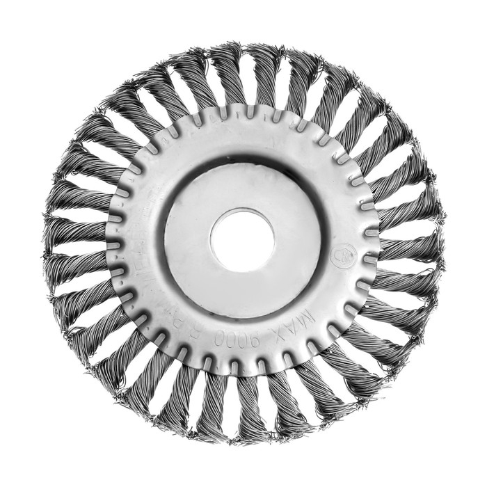 Щетка металлическая для УШМ ТУНДРА, крученая проволока, плоская, посадка 22 мм, 150 мм