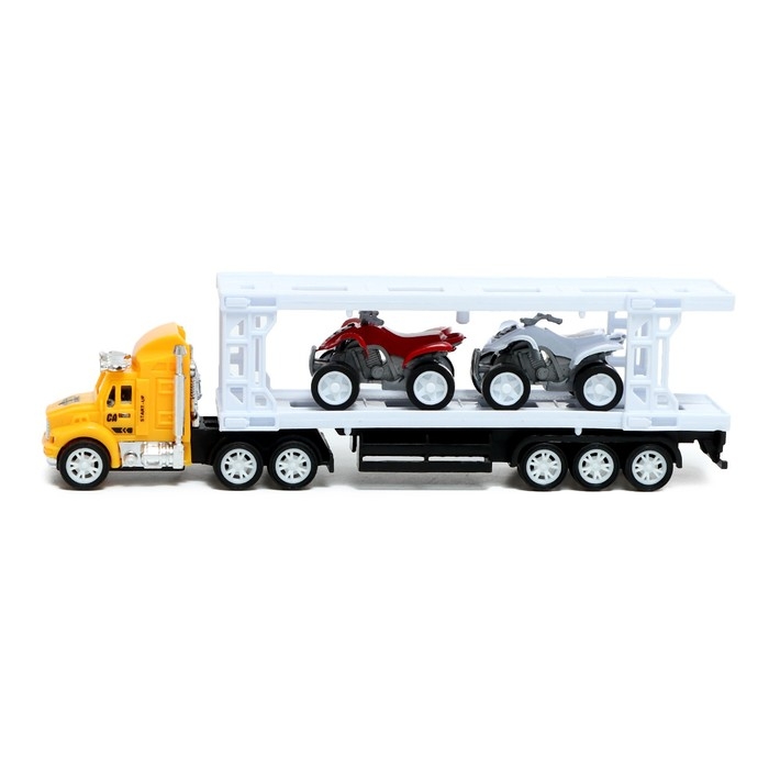 Грузовик инерционный «Автовоз», с 2 квадроциклами, цвет МИКС Грузовик инерционный «Автовоз», с 2 квадроциклами, цвет МИКС