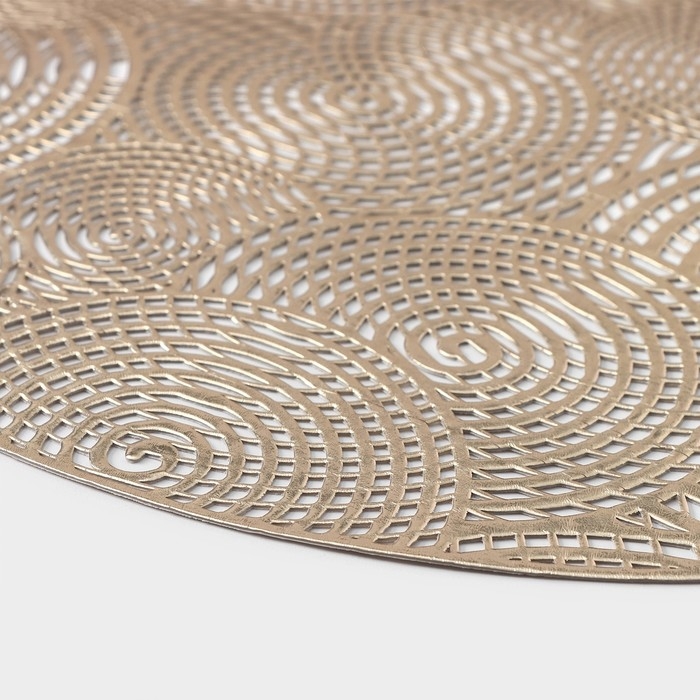 Салфетка сервировочная на стол &laquo;Гипноз&raquo;, d=38 см, цвет золото
