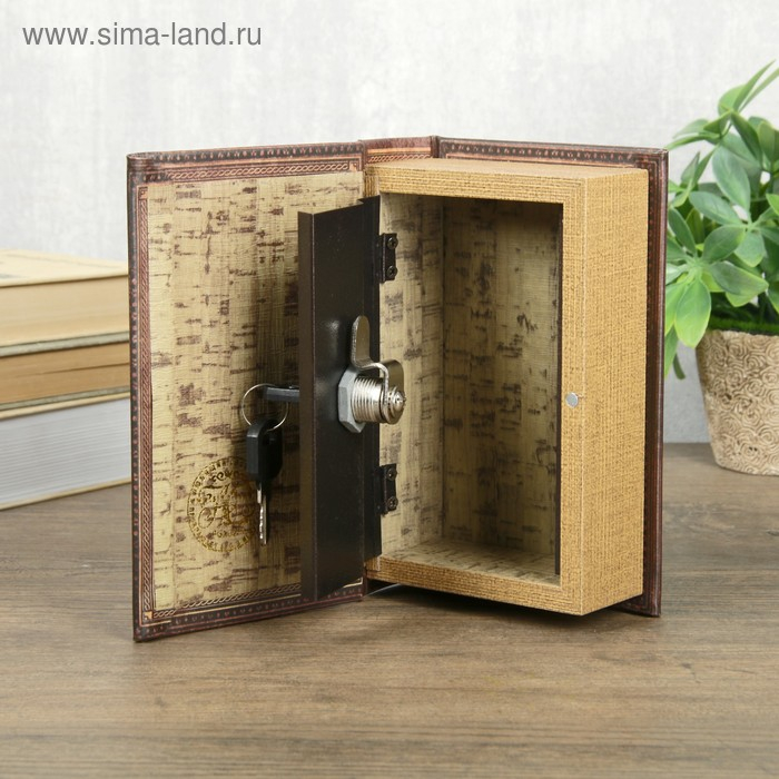 Сейф-книга дерево кожзам Сейф-книга дерево кожзам "Картография" 17х11х5 см