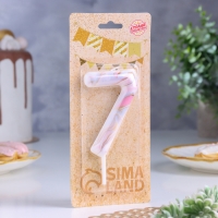 Свеча в торт "Белый мрамор", цифра "7", ГИГАНТ, 9 см Свеча в торт "Белый мрамор", цифра "7", ГИГАНТ, 9 см