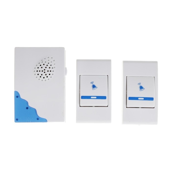 Звонок Luazon LZDV-02-02, беспроводной, 2 кнопки, 2хAА (не в комплекте), LR23A Звонок Luazon LZDV-02-02, беспроводной, 2 кнопки, 2хAА (не в комплекте), LR23A