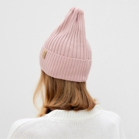 Шапка женская MINAKU "Трюфель" цвет пудра, размер 56-58