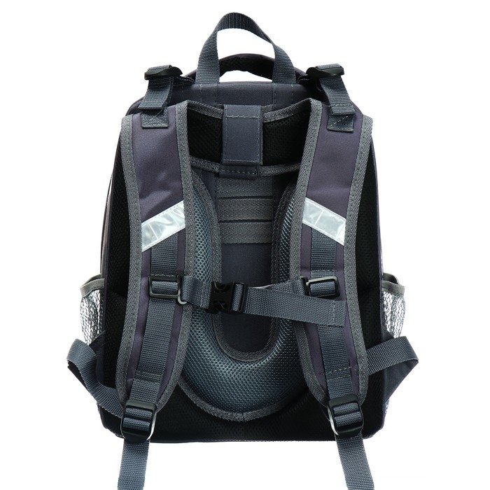 Рюкзак каркасный школьный 38 х 30 х 16 см, эргономичная спинка, Stavia "Авто", коричневый