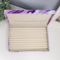 Шкатулка кожзам для украшений "Мрамор фиолет" 5,5х29х18,5 см Шкатулка кожзам для украшений "Мрамор фиолет" 5,5х29х18,5 см