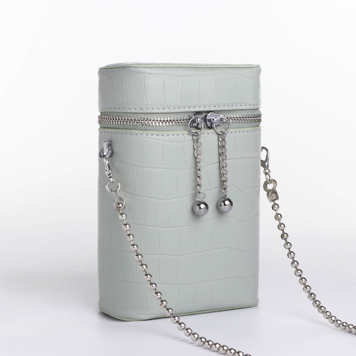 Сумка кросс-боди, отдел на молнии, длинный ремень, цвет зелёный