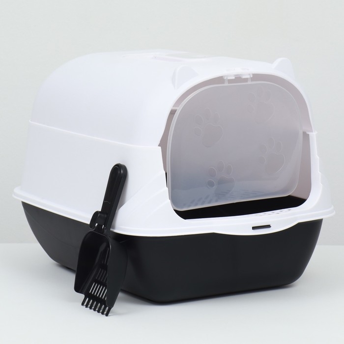 Туалет-домик 35 х 50 х 35 см, бело-чёрный