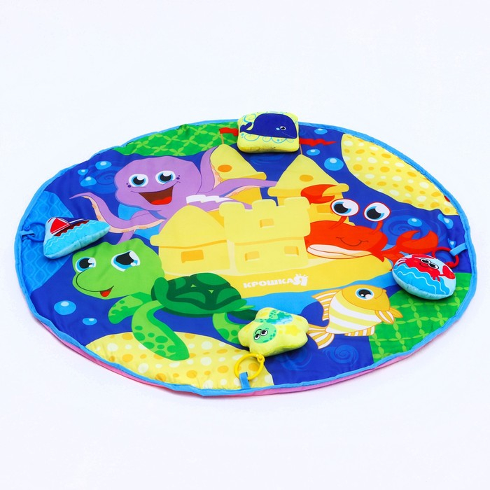 Развивающий коврик «Мягкие малыши», 4 мягкие игрушки, d80см, виды МИКС, Крошка Я Развивающий коврик «Мягкие малыши», 4 мягкие игрушки, d80см, виды МИКС, Крошка Я