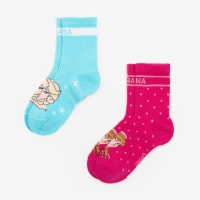 Набор носков &laquo;Холодное сердце&raquo;, 2 пары, цвет розовый/голубой, 14-16 см