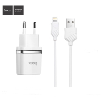 Сетевое зарядное устройство Hoco C11, USB - 1 А, кабель Lightning 1 м, белый Сетевое зарядное устройство Hoco C11, USB - 1 А, кабель Lightning 1 м, белый