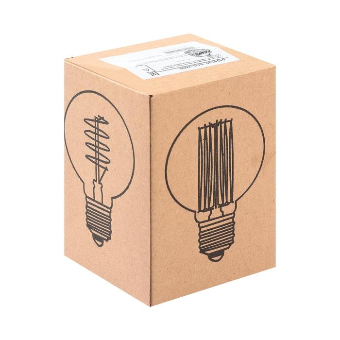 Лампа накаливания винтажная Лампа накаливания винтажная "Шар", G80, 60 Вт, Е27, 230 В, 120х80 мм, теплый белый