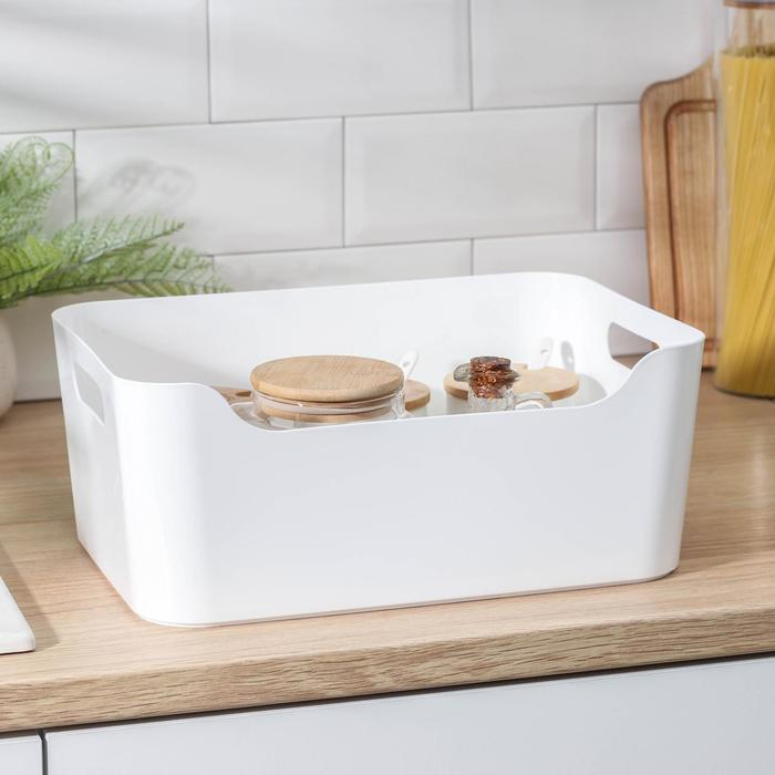 Корзина для хранения Scandi, 10 л, 34&times;24&times;14 см, цвет белый