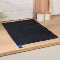 Коврик для сушки посуды Доляна &laquo;Лофт&raquo;, 38&times;50 см, микрофибра, цвет чёрный