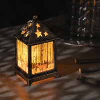 Светодиодная фигура &laquo;Фонарь с оленем&raquo; 6 &times; 13 &times; 6 см, пластик, батарейки AG13х3 (в комплекте), свечение тёплое белое