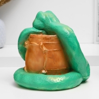 Фигура "Змея на бочке" зеленая, 20х20см