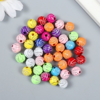 Бусины для творчества пластик "Шарик. Блестящая спираль" набор 20 гр d=1 см Бусины для творчества пластик "Шарик. Блестящая спираль" набор 20 гр d=1 см