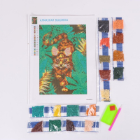 Алмазная мозаика с полным заполнением на холсте &laquo;Кот&raquo;, 20 х 30 см