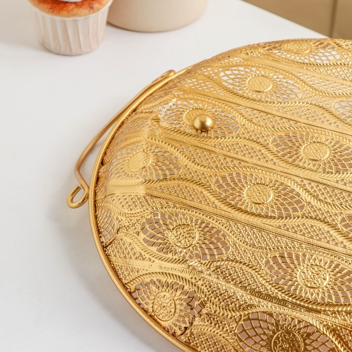 Поднос &laquo;Ренессанс&raquo;, 35&times;30,5&times;3,5 см, цвет золотой