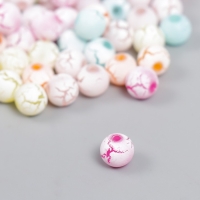 Бусины для творчества пластик "Кракелюр пастельные тона" набор 20 гр d=0,8 см Бусины для творчества пластик "Кракелюр пастельные тона" набор 20 гр d=0,8 см