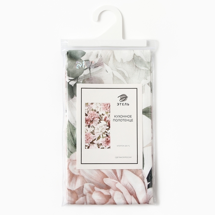 Полотенце "Этель" Пионы 40х73см, 100% хлопок, саржа 190 г/м2