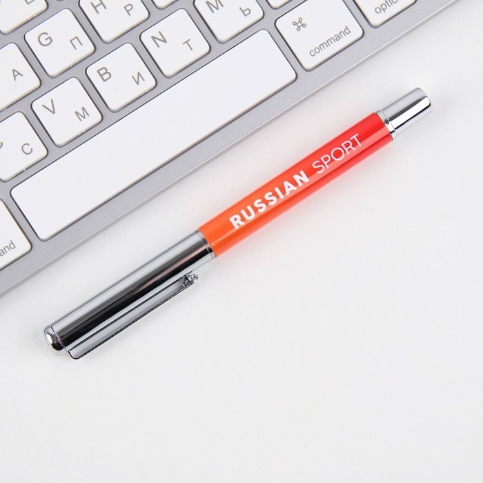 Ручка металл с колпачком «Russian sport», фурнитура серебро, 1.0 мм Ручка металл с колпачком «Russian sport», фурнитура серебро, 1.0 мм