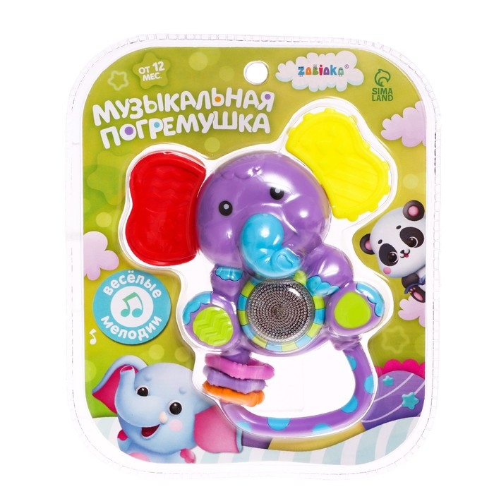 Музыкальная погремушка, звук, свет, цвета МИКС