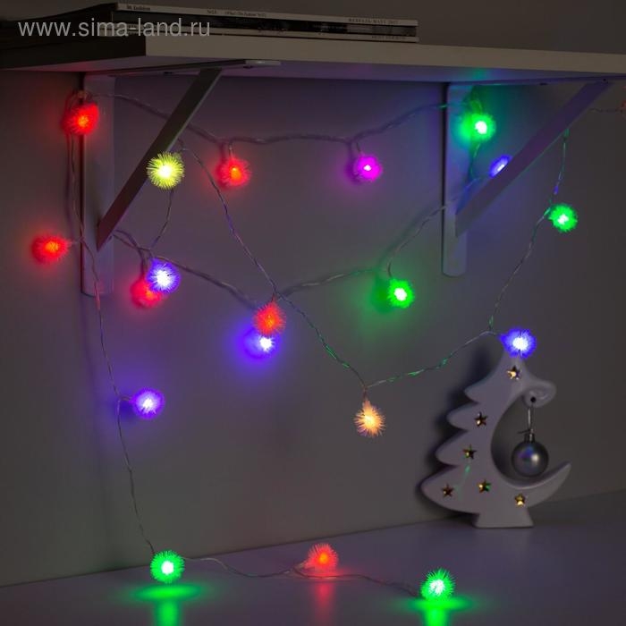 Гирлянда «Нить» 3 м с насадками «Ёжики», IP20, прозрачная нить, 20 LED, свечение мульти (RG/RB), мигание, USB Гирлянда «Нить» 3 м с насадками «Ёжики», IP20, прозрачная нить, 20 LED, свечение мульти (RG/RB), мигание, USB
