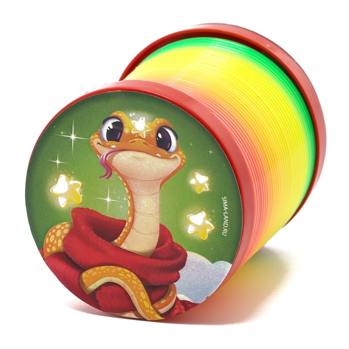 Новый год! Пружинка радуга &laquo;Веселая змея&raquo;, цвета МИКС, d.-5см, новогодний подарок