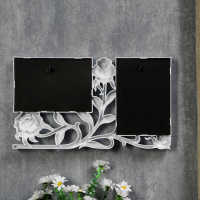 Фоторамка пластик на 2 фото 10х15 см "3 розы" белая 34х20 см Фоторамка пластик на 2 фото 10х15 см "3 розы" белая 34х20 см