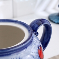 Сахарница "Снегири", уют, 16 х 22 см, гжель Сахарница "Снегири", уют, 16 х 22 см, гжель