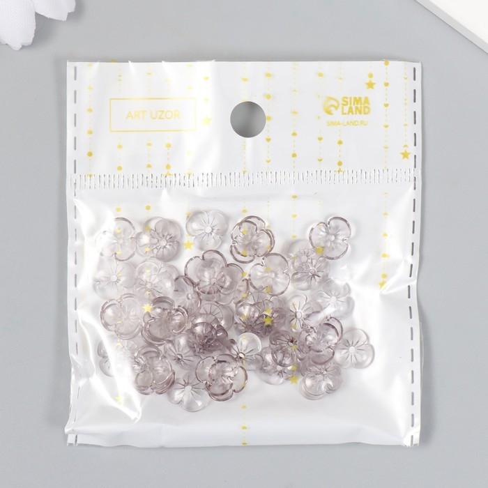 Бусины для творчества пластик "Шляпка для бусин" набор 50 шт прозрачный 0,4х1х1 см