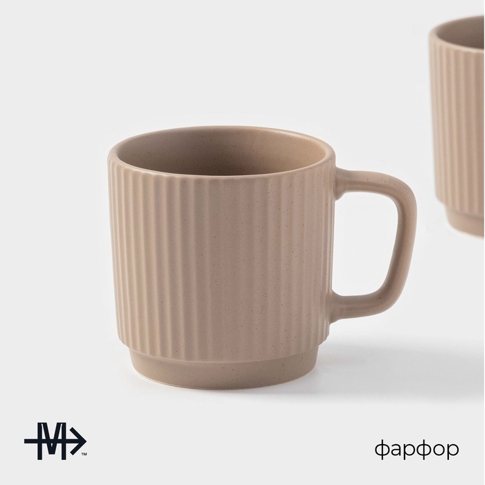 Набор кружек Magistro Jarwah Lausanne, 240 мл 7,8×8 см, 2 шт, фарфор, бежевый Набор кружек Magistro Jarwah Lausanne, 240 мл 7,8×8 см, 2 шт, фарфор, бежевый