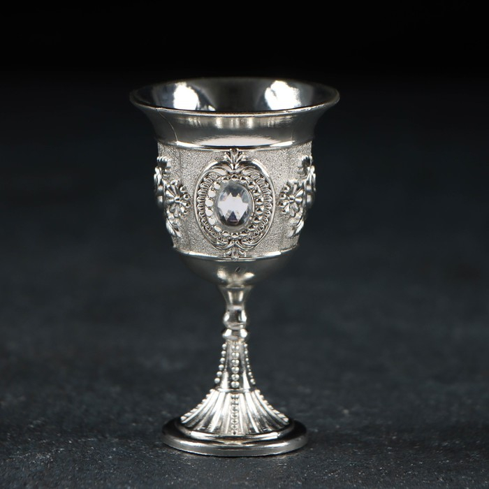 Набор питьевой на подставке &laquo;Марена&raquo;: 6 рюмок 30 мл, цвет серебряный