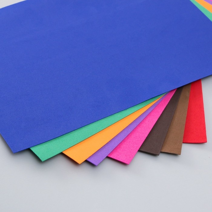 Фоамиран Фоамиран "Астра" 1 мм, 20х30 см (набор 8 листов) цв. тёмное ассорти