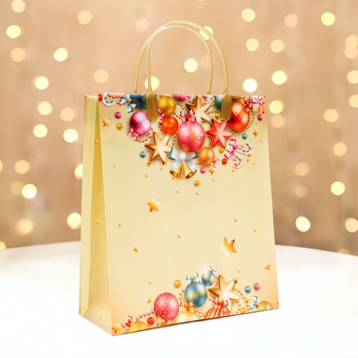 Новый год. Пакет новогодний Новый год. Пакет новогодний "Новогодний диско" мягкий пластик 26 х 23 см.