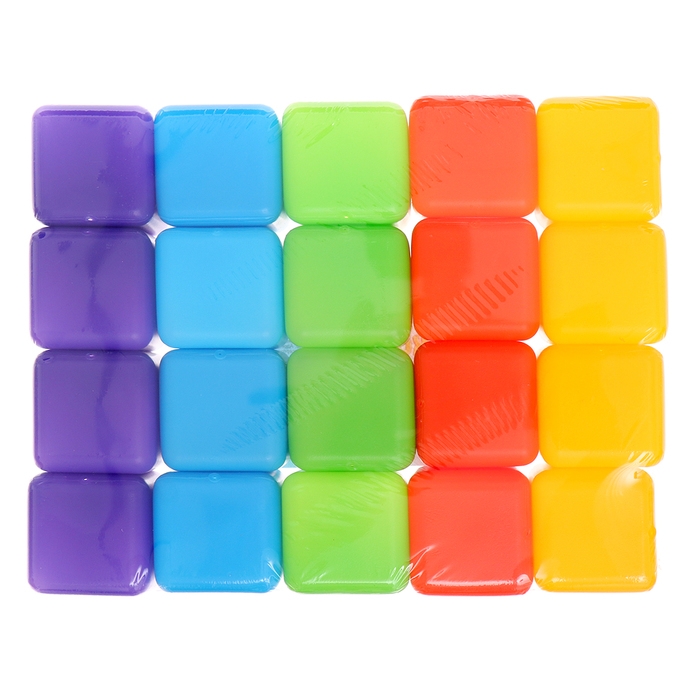 Кубики для малышей, пластиковые, цветные, 20 штук, 4 &times; 4 см